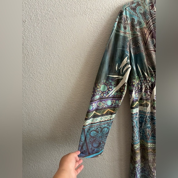 Justified Bohemian  Elegant Multicolor Patterned Righstones Details Cardigan XL - Picture 3 of 10